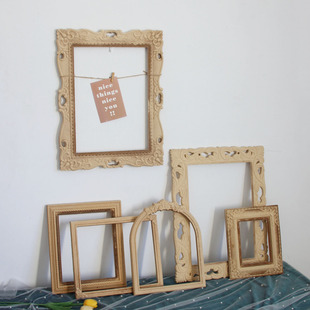 长方形欧式复古相框中空相框高级感小众摆台实木装裱空框画框边框