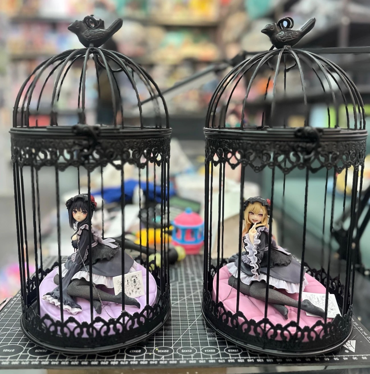 黑色鸟笼装手办欧式田园铁艺鸟笼装饰品创意多肉花架花盆摆件