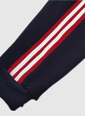 定制校服裤子春秋冬款加绒中小学生班服束脚宽红杠中间双白杠校裤