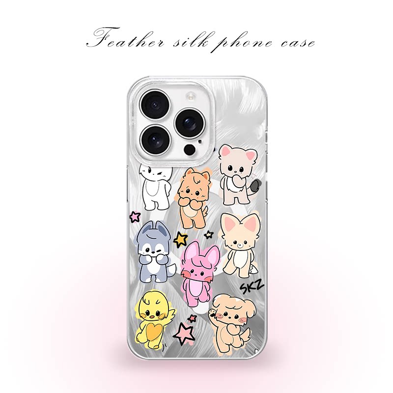 韩系可爱简笔画猫狗用于iPhone17pro/16promax手机壳华为mete80一加13磁吸vivoS30羽纱红米K80小米17OPPO