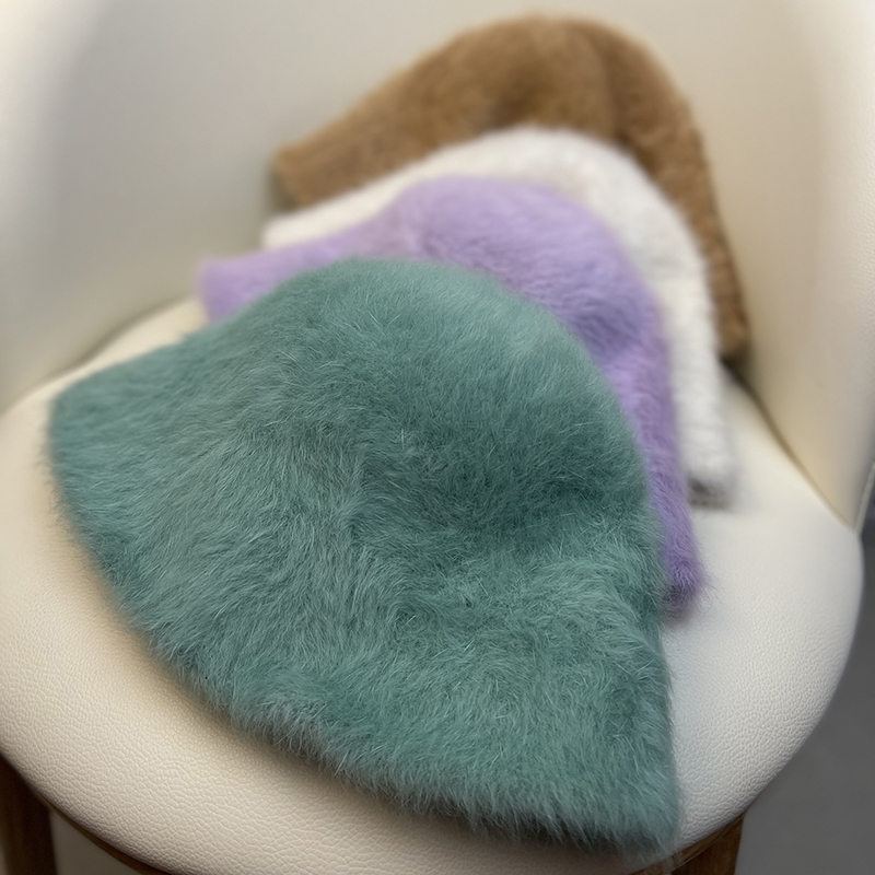 帽子盆帽女韩版秋冬兔毛大头围