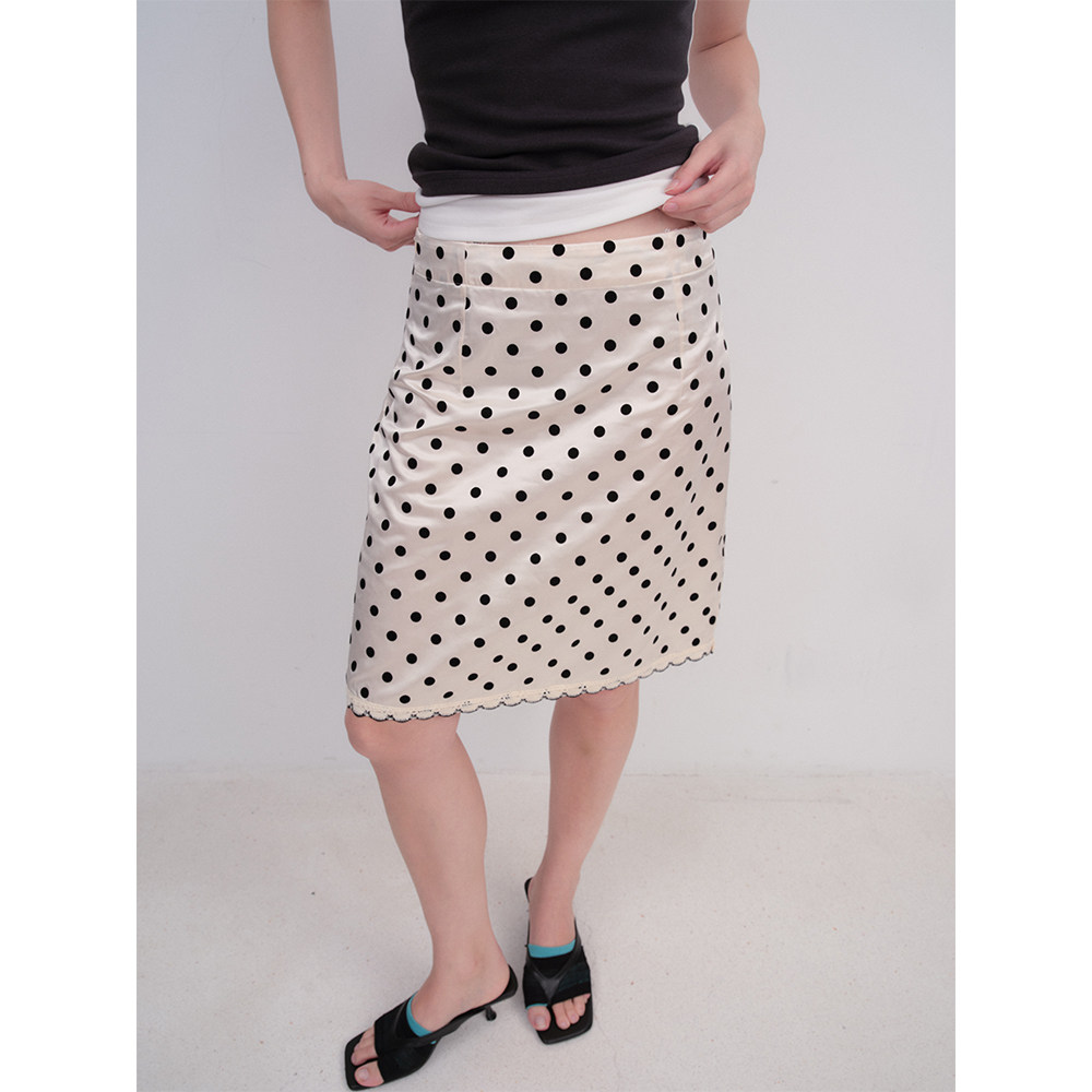 FUNNEL IN 夏日绝美波点半身裙女夏减龄包臀裙a字短裙薄款