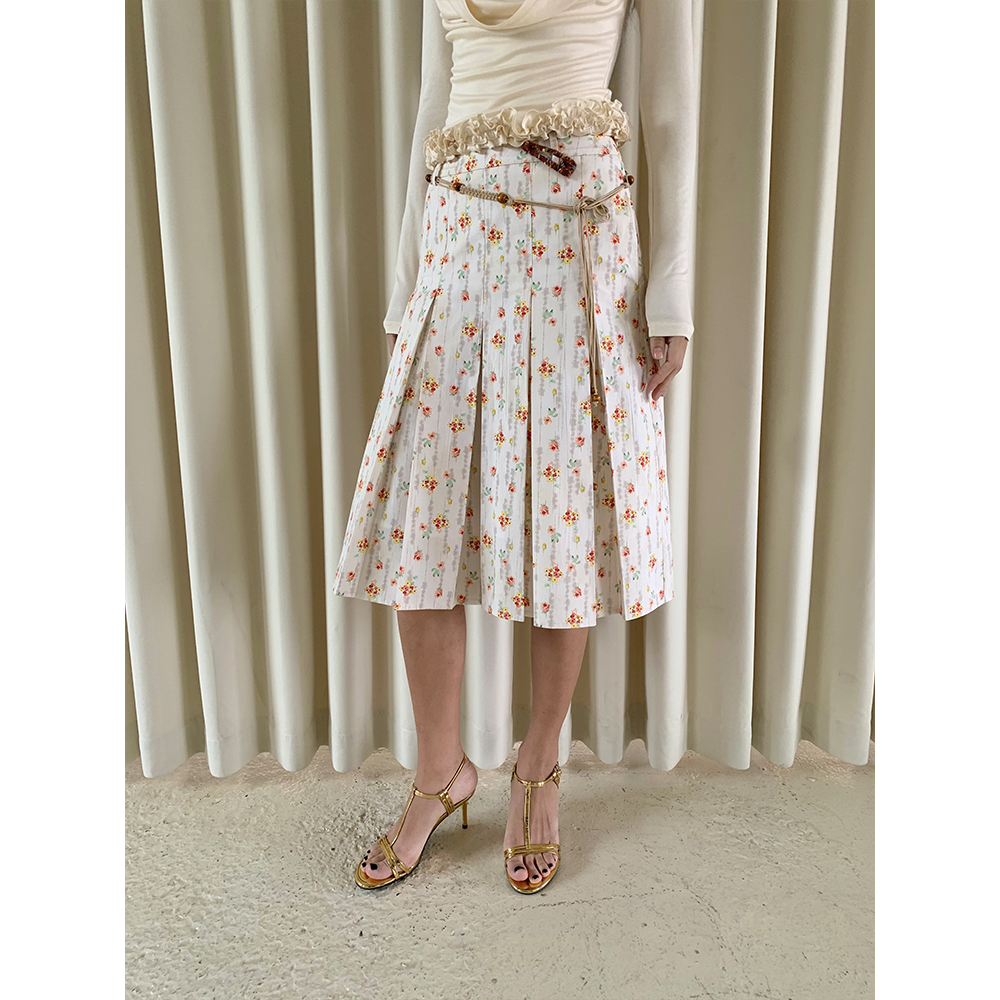 FUNNEL IN 碎花百褶半身裙长裙a字裙超好看独特漂亮半裙