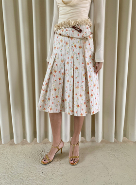 FUNNEL IN 碎花百褶半身裙长裙a字裙超好看独特漂亮半裙
