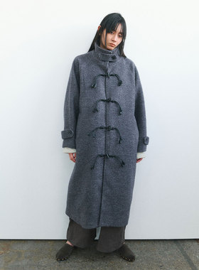 Funnel in牛角扣澳毛毛呢外套女秋冬宽松慵懒风大衣