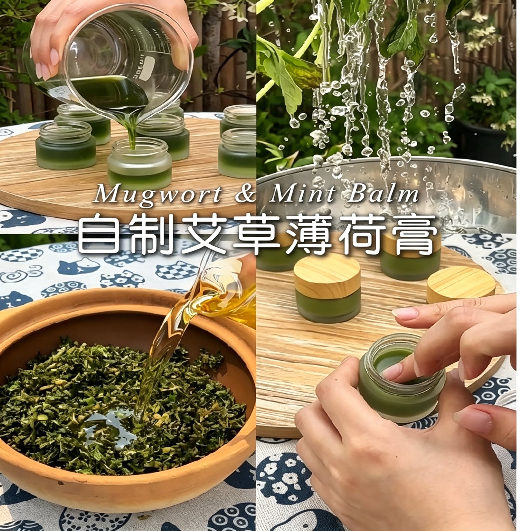 自制艾草薄荷膏教程手工DIY驱蚊止痒膏制作步骤教学资料