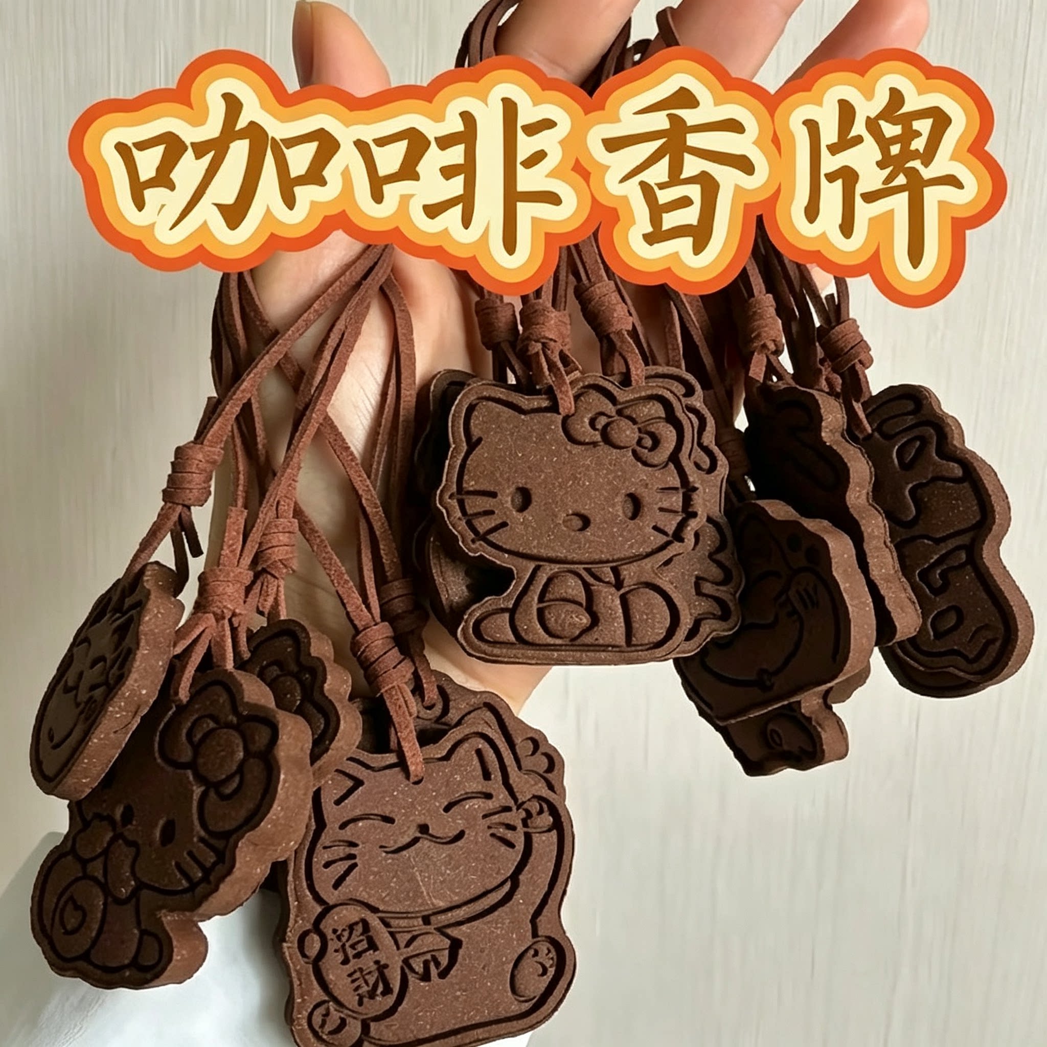 咖啡香牌制作教程手工diy卡通造型香牌模具压制步骤教学