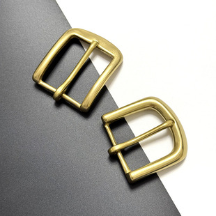 手工男士纯黄铜打孔口字针扣皮带扣休闲牛皮宽腰带皮带头裤带卡扣