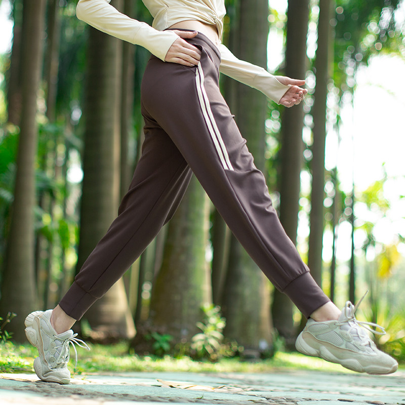 添波奇运动长裤女宽松束脚收口瑜伽直筒裤收脚健身裤休闲跑步速干