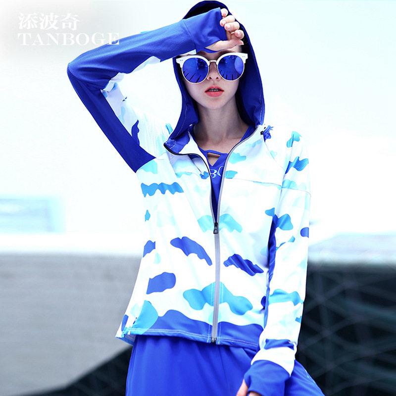 添波奇瑜伽外套女拉链开衫速干跑步春运动连帽健身服外套长袖卫衣