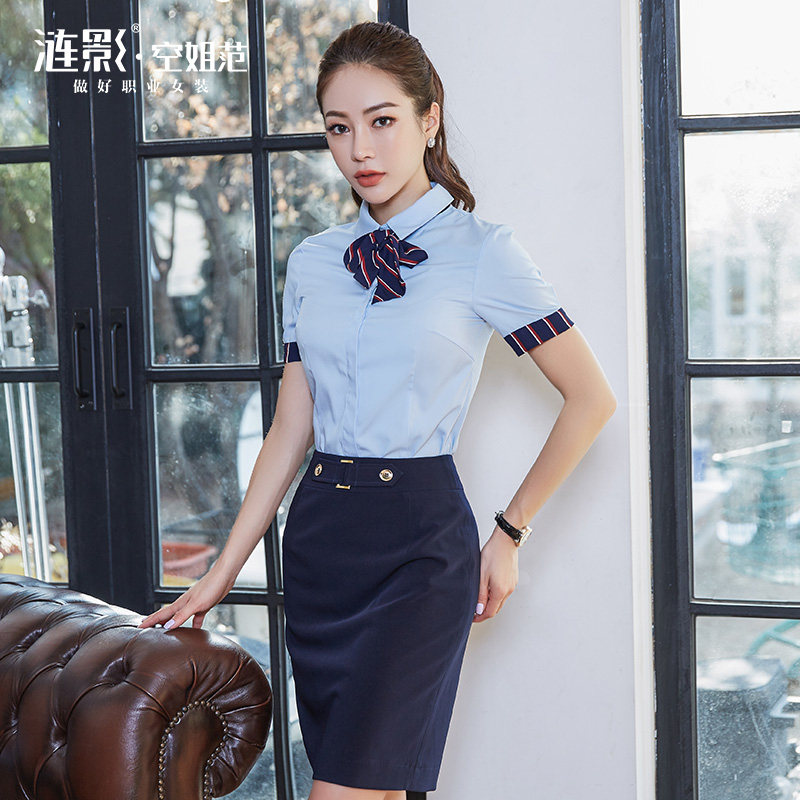 Special Offer 69 summer Business Suits Short sleeved shirt suit hotel Reception formal wear Beauty white collar coverallin the Women's clothing/Boutique , Set/Student uniforms/Work uniforms , Career skirt suits  category - from Buy2taobao.com to provide professional Taobao agent buy service