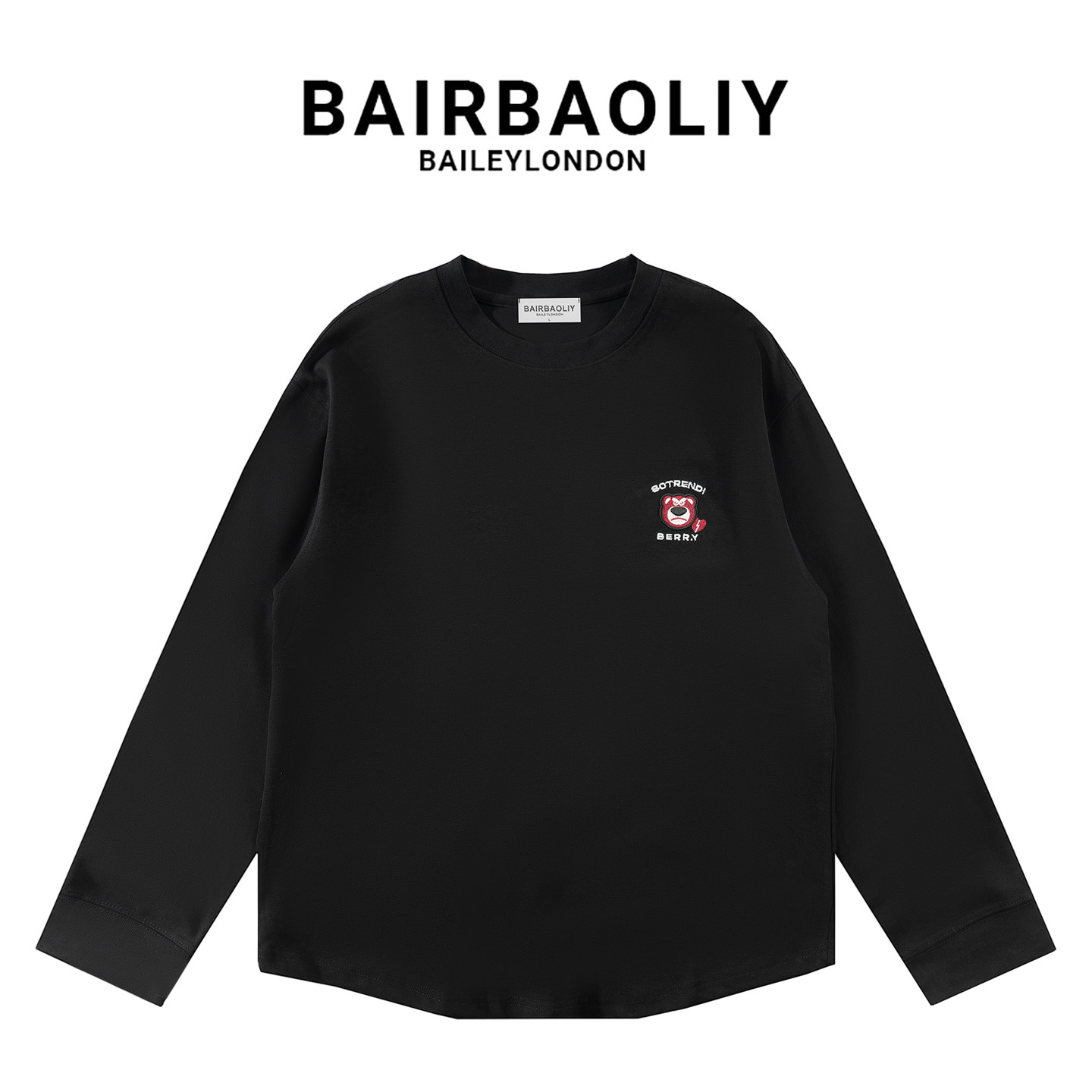 BAIRBAOLIY潮牌休闲卫衣男女款可爱小熊秋冬新款时尚百搭圆领上衣