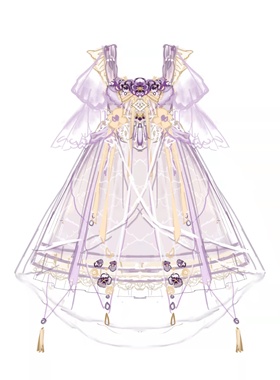 （小花仙系列收藏）国风原创紫色小花仙·三色堇Lolita 中华风op