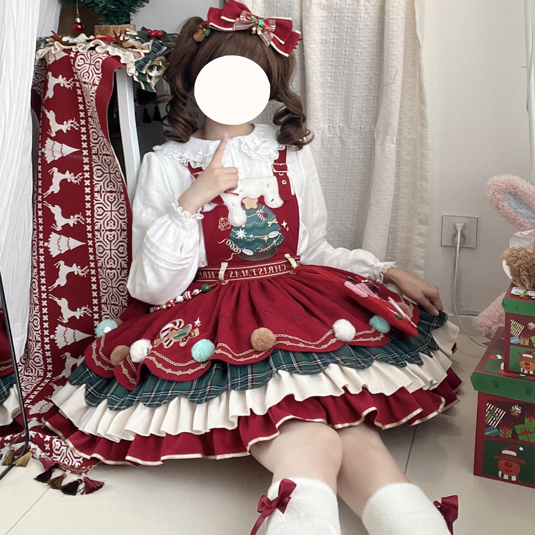 圣诞Lolita背带裙雪中麋鹿