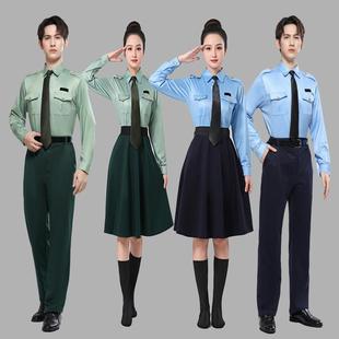 长袖团队套装仪仗队连体裙舞蹈演出服大合唱服装男女兵军鼓服演出