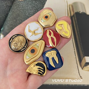 欧美小众设计师金属纽扣时髦呢大衣西服外套装饰扣毛衣马甲百搭扣