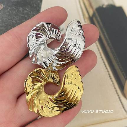 设计师冷淡风异形不规则金属纽扣呢大衣皮草装饰扣西服外套毛衣扣