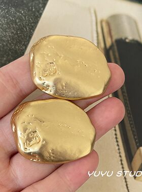欧美风异形石头金属纽扣貂皮大衣皮草装饰扣西服外套毛衣开衫扣子