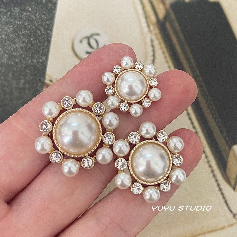 镶钻纽扣珍珠扣子小香风