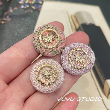 冬季小香风毛线金属纽扣粗花呢大衣风衣装饰扣西服毛衣外套扣子