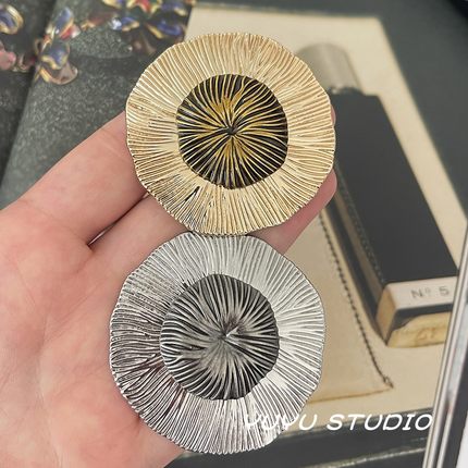 vintage小众设计师大扣子皮草外套呢大衣装饰扣服装百搭金属扣子