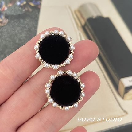 YUYU小香风珍珠植绒纽扣双面呢大衣西服装饰扣毛衣开衫连衣裙扣子