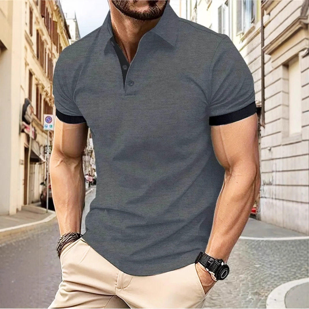 Men s Stand Collar Cotton T Shirt Camisa Polo Shirts 男士T恤