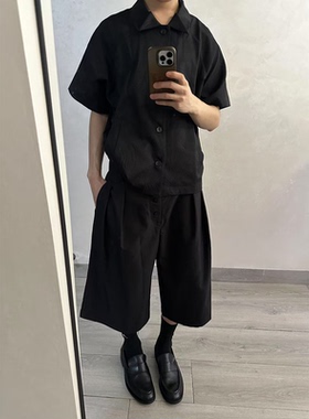 【猫耳领口】REBELTOREBEL 提花肌理感水波纹/异形树脂纽扣衬衫