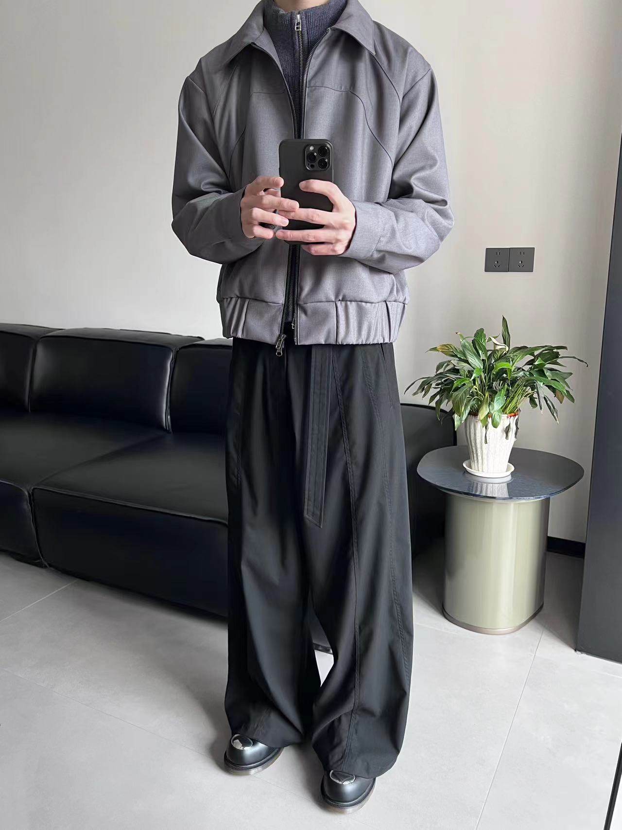 现货！TR混纺驳片分割剪裁夹克
