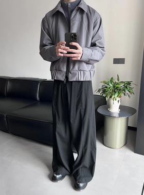 REBELTOREBEL 多裁片分割剪裁短宽Boxy版型Cleanfit驳片拉链夹克