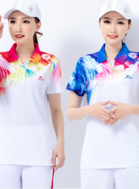 晋冠女南韩丝短袖T恤团体运动服
