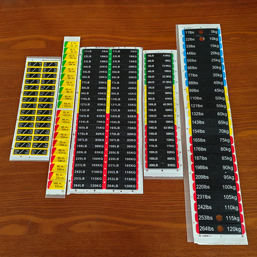 健身房力量器械配重块标签贴纸
