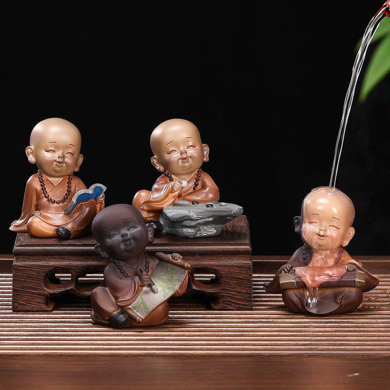 和尚茶盘慧能茶桌变色装饰品工艺品浇水摆件桌面树脂茶道装饰创意