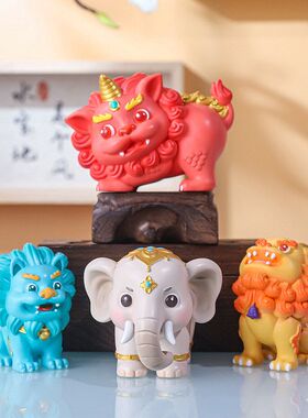 瑞兽菩萨礼品圣护文殊普贤工艺品家居装饰品摆件景区坐骑树脂