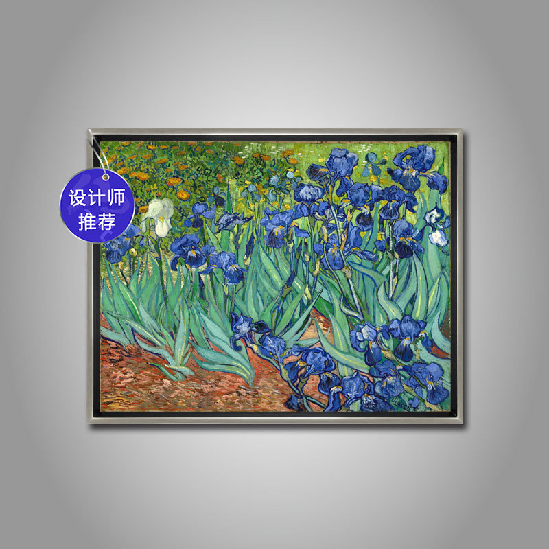 172ART 一起爱艺术客厅卧室 油画装饰画 挂画有框 鸢尾花 梵高