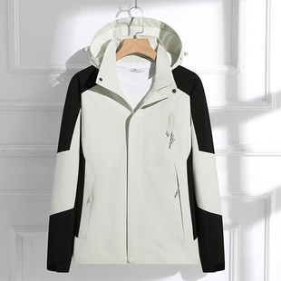 户外防风防雨情侣大码 单层冲锋衣女薄款 外套登山服男 韩版 春秋新款