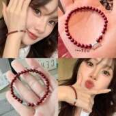 hucares「朱砂玄珠」原创紫金砂5mm朱砂手串平安顺遂带证书本命年