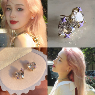 hucares自制「自带闪闪」美到发光百搭小巧小众设计感新款耳钉女