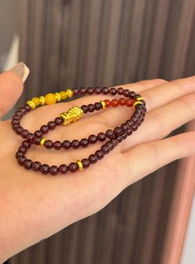 hucares原创「石榴小地主」中式美学国风串珠手链女2024年新款