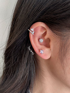 hucares「奇妙可爱星」925银星星迷你耳钉高级感独特耳饰新