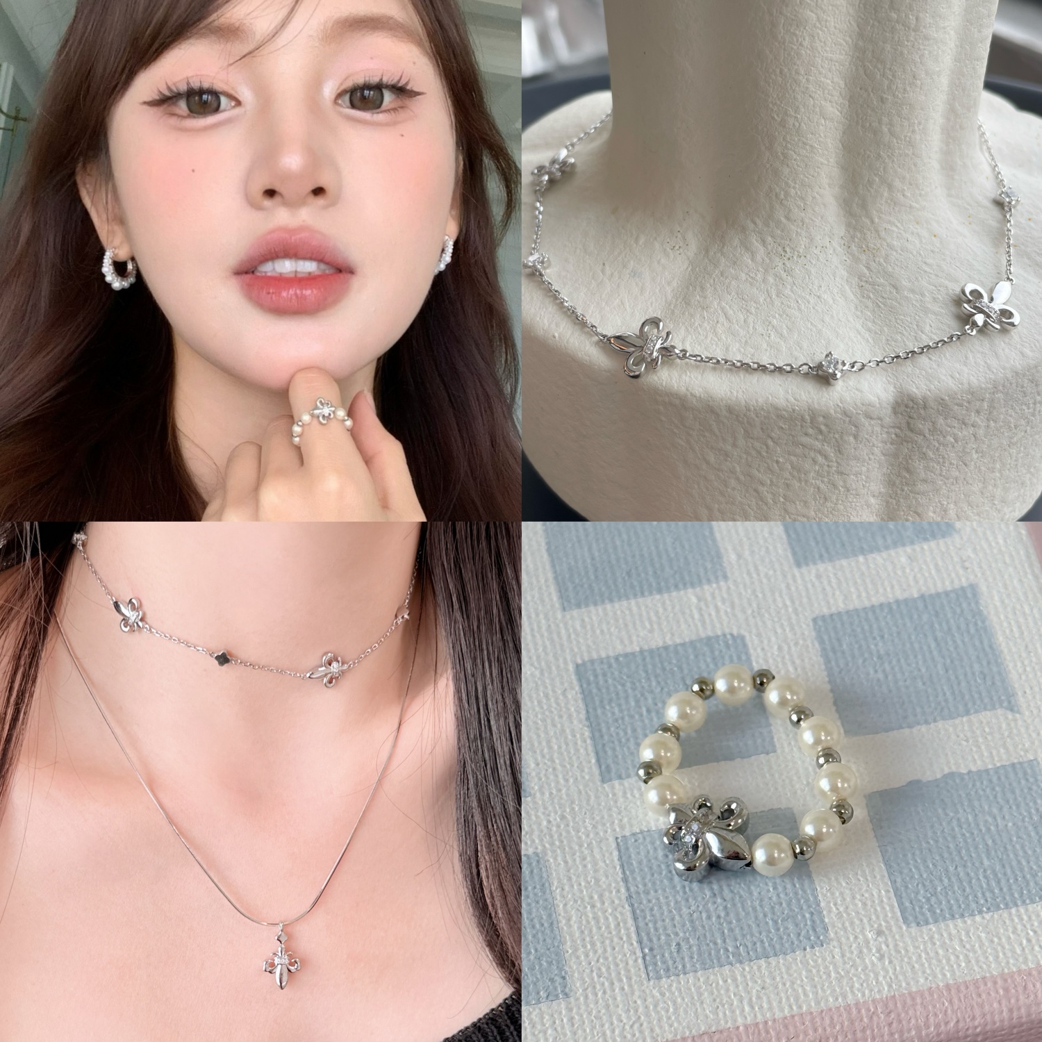 hucares「鸾尾花」轻奢风小众设计闪亮锆石设计感chocker项链