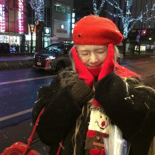 hucares定制「红运在手」羊毛混纺大红手套厚实保暖骑车可触屏