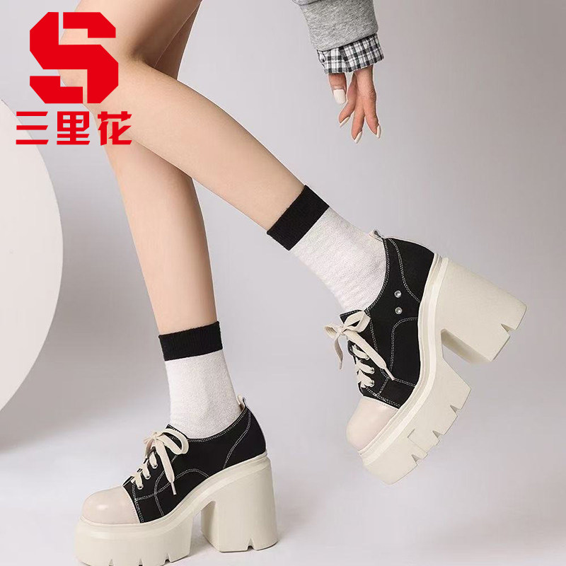 增高鞋小个子超高跟小皮鞋