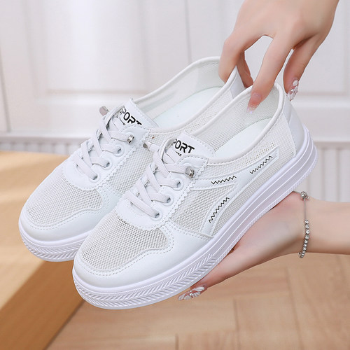 春夏女鞋新款防滑透气帆布鞋平底休闲鞋时尚百搭学生小白鞋软底