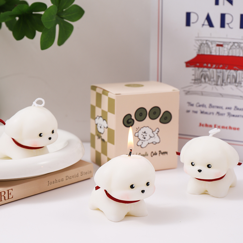 可爱小狗香薰蜡烛生日礼物
