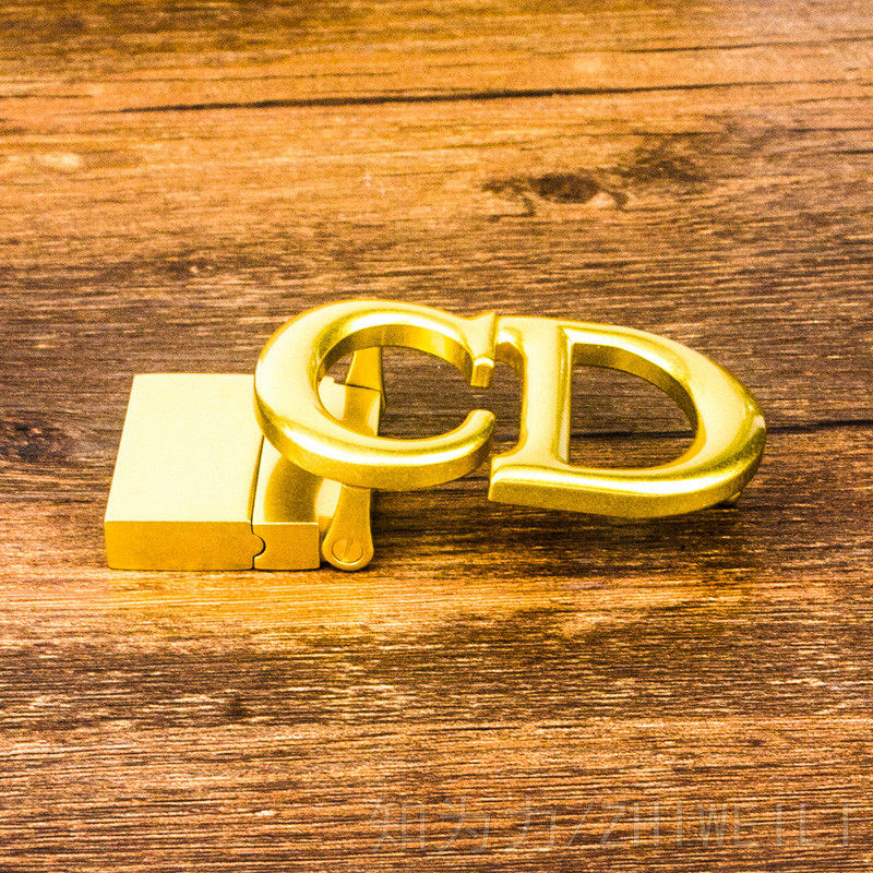 CD字母纯铜皮带扣头3.0CM旋转腰带扣时尚休闲商务皮带头2.0卡扣头