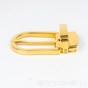 马蹄扣皮带扣头男款3.5CM纯铜腰带扣高端卡扣简约时尚单独针扣头