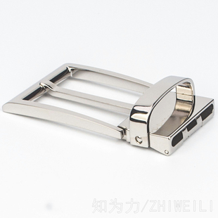 皮带扣头男款纯铜男士腰带针扣头35mm方头银色夹扣简约时尚裤带头