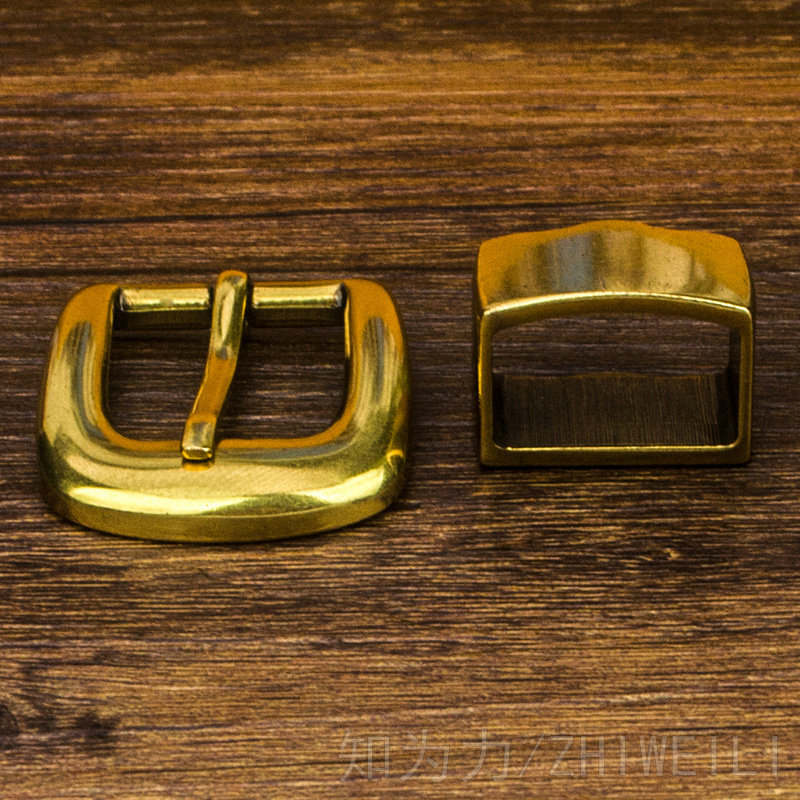 皮带扣二件套铜质针扣头古金色腰带头复古时尚单独裤带头19MM女款