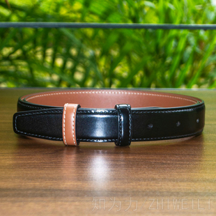 女款高级感真皮细腰带头层牛皮亮面青年裤带新款不含扣头裤带皮带